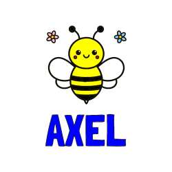 Pobarvana pobarvanka - AXEL Coloring Page and Children's Bee Coloring Page