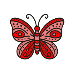 Pobarvana pobarvanka - Butterfly Coloring Page (Simple)
