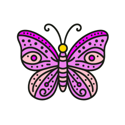 Pobarvana pobarvanka - Butterfly Coloring Page (Simple)