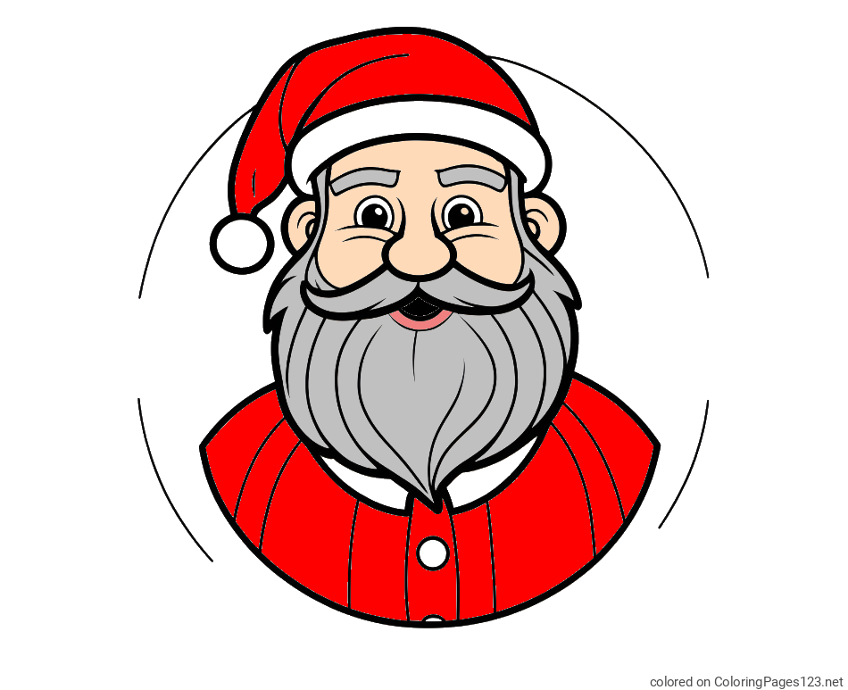Colored coloring page - Cheerful Santa Claus Coloring Page for Kids