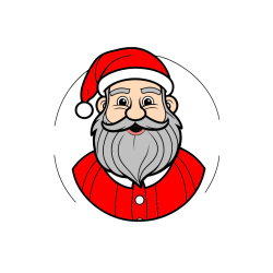 Pobarvana pobarvanka - Cheerful Santa Claus Coloring Page for Kids