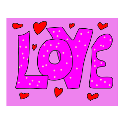 Pobarvana pobarvanka - Coloring Page of LOVE ❤❤😍