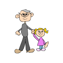 Pobarvana pobarvanka - Dad and Daughter Coloring Page