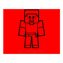 Pobarvana pobarvanka - DAX AND MADDOX Coloring Page and Minecraft Steve Coloring Page