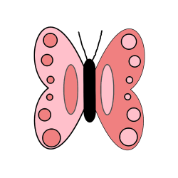 Pobarvana pobarvanka - Easy Butterfly Coloring Page