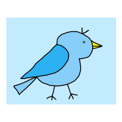 Pobarvana pobarvanka - Easy Coloring Page of a Cute Bird