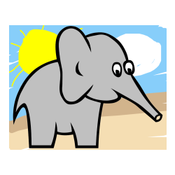 COLORED COLORING - Easy Elephant Coloring Page