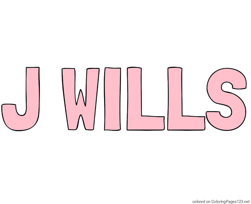 Colored coloring page - J WILLS Coloring Page