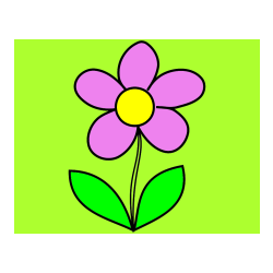 Pobarvana pobarvanka - Simple Flower Coloring Page