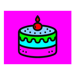 Pobarvana pobarvanka - Small Children’s Cake Coloring Page