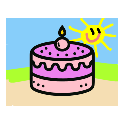 Pobarvana pobarvanka - Small Children’s Cake Coloring Page