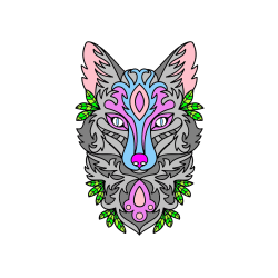 Pobarvana pobarvanka - Wolf Mandala Coloring Page