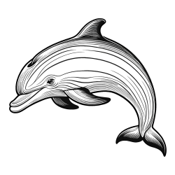 Coloring Page of a Beautiful Dolphin