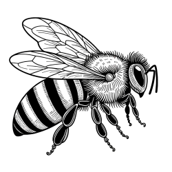 Coloring Book of a Realistic Bee