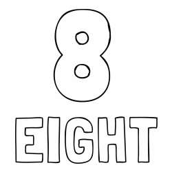 Coloring of the Number Eight (8) with the Written Name