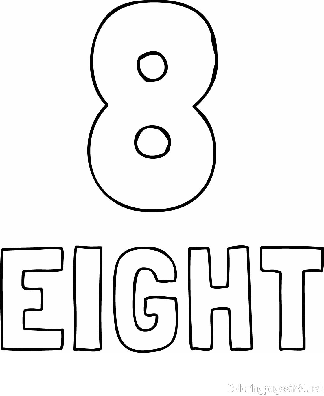 Coloring of the Number Eight (8) with the Written Name