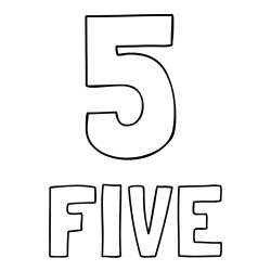 Coloring of the Number Five (5) with the Written Name