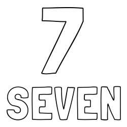 Coloring of the Number Seven (7) with the Written Name