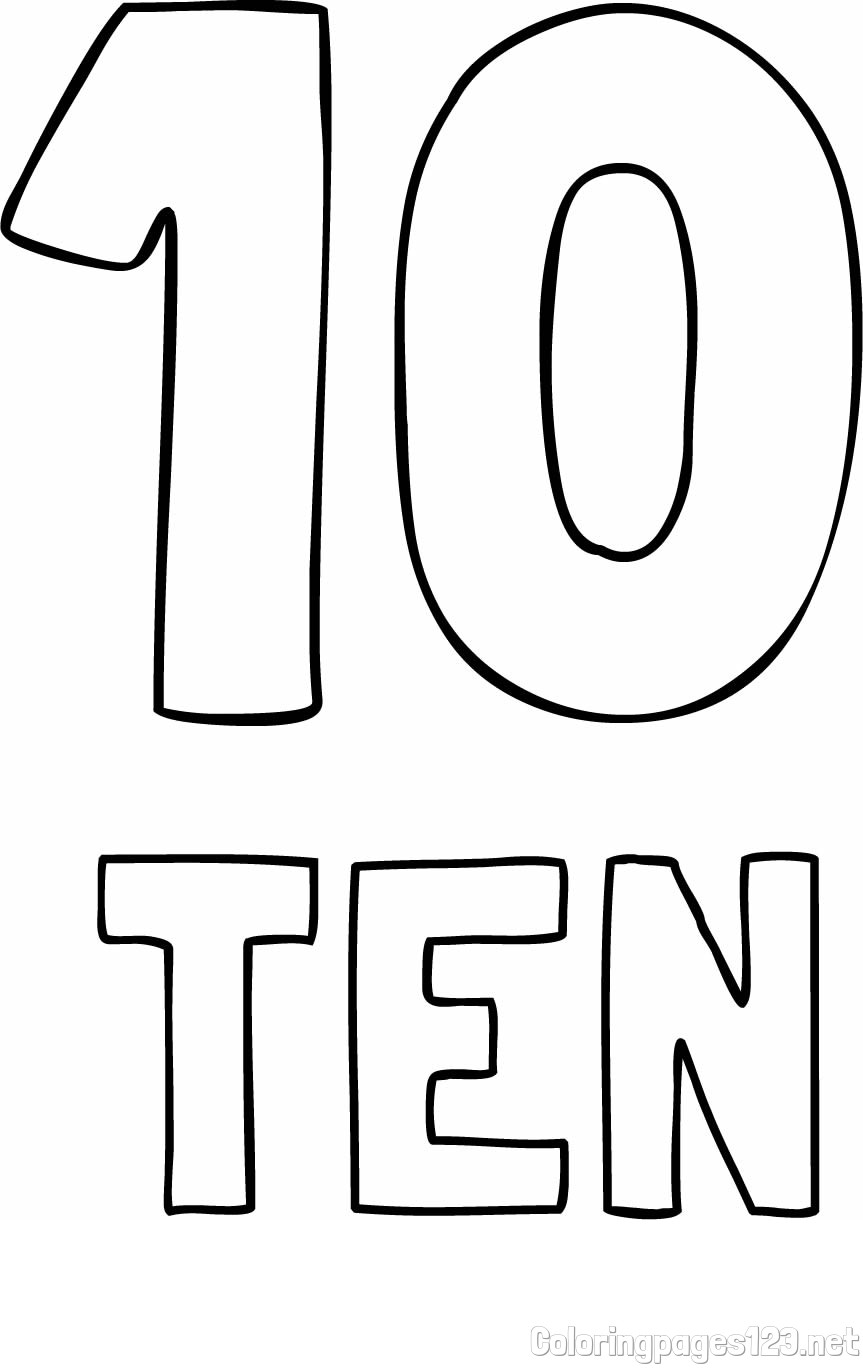 Coloring of the Number Ten (10) with the Written Name