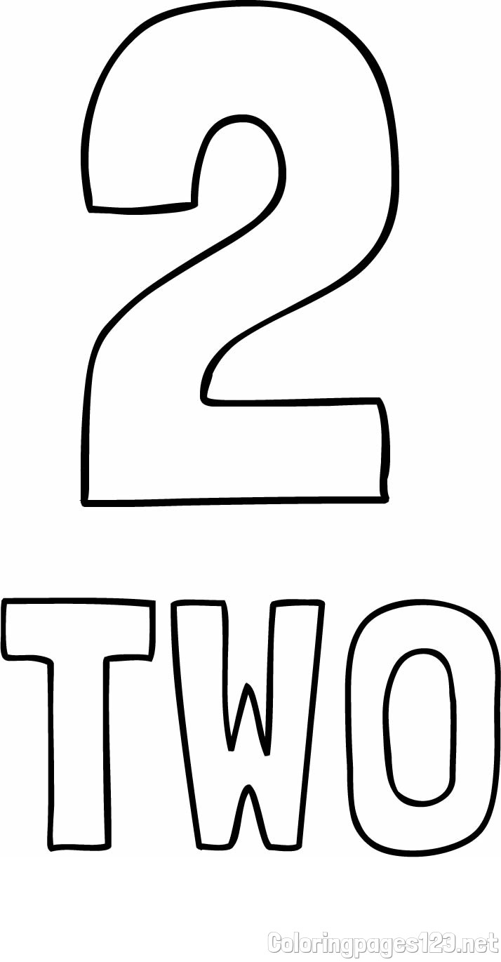 Coloring of the Number Two (2) with the Written Name