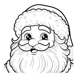 Coloring Page of a Adorable Santa Claus