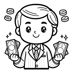 Coloring Page of a Banker