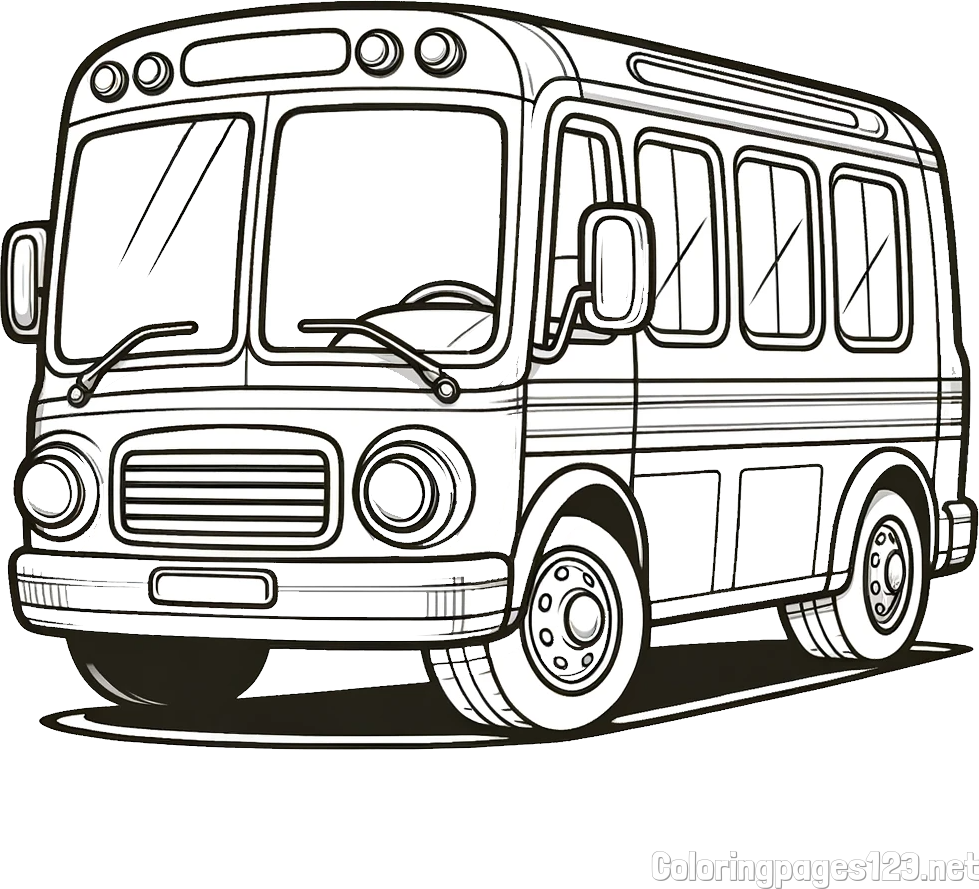 Coloring Page of a Big Bus