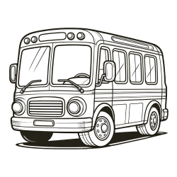 Coloring Page of a Big Bus