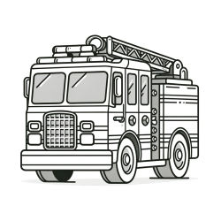 Coloring Page of a Big Fire Truck