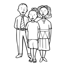 Coloring Page of a Family