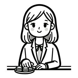 Coloring Page of a Female Bank Employee