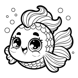 Coloring Page of a Fish with Lots of Fins