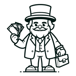 Coloring Page of a Greedy Banker