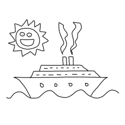 Coloring Page of a Huge Ship