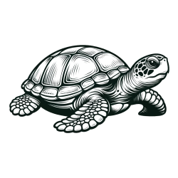 Coloring Page of a Realistic Turtle