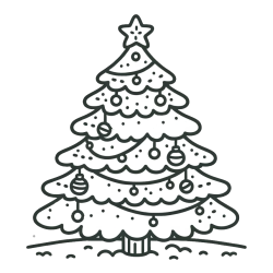 Coloring Page of a Simple Christmas Tree