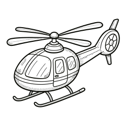 Coloring Page of a Small Helicopter