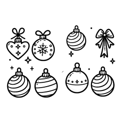Coloring Page of Christmas Ornaments