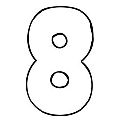 Coloring Page of Number Eight (8)