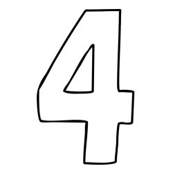 Coloring Page of Number Four (4)