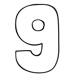 Coloring Page of Number Nine (9)