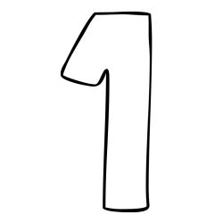 Coloring Page of Number One (1)