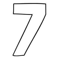 Coloring Page of Number Seven (7)
