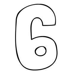Coloring Page of Number Six (6)