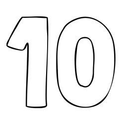 Coloring Page of Number Ten (10)