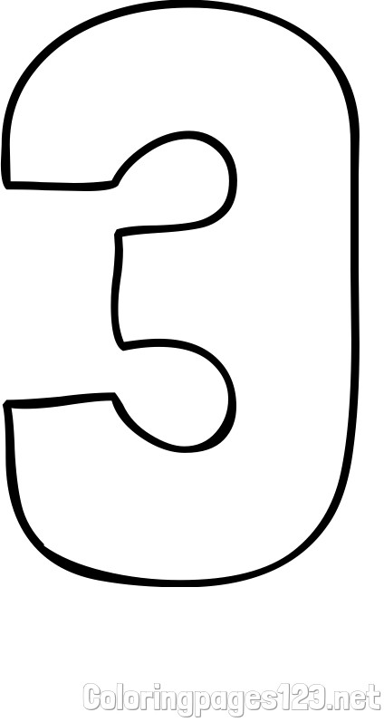 Coloring page of number three (3)
