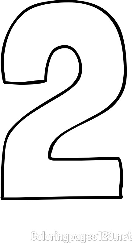 Coloring Page of Number Two (2)