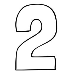 Coloring Page of Number Two (2)