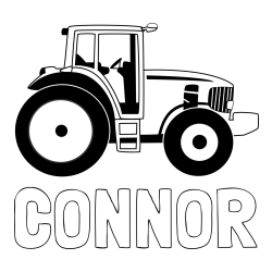 Online Created Coloring Page - CONNOR Coloring Page and Large Tractor Coloring Page