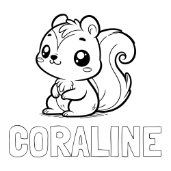 CORALINE Coloring Page alongside Coloring Page of Cute Squirtle
